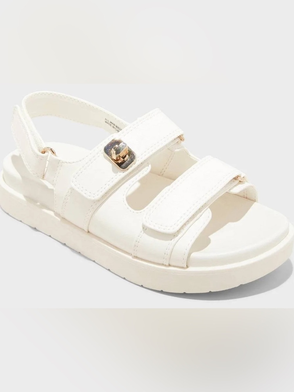 Art Class Girls White Platform Sandals Size 3 Adjustable Strap
